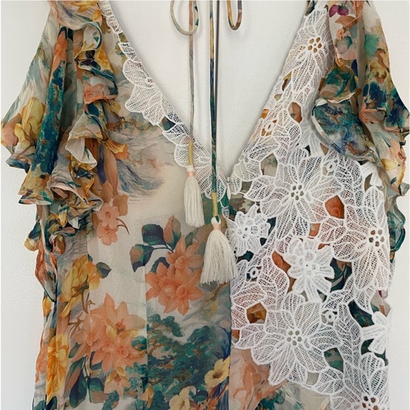 ANTHROPOLOGIE “V-NECK RUFFLE LACE SLIP DRESS *NWT $258.00 *SIZE 14 - Picture 8 of 12